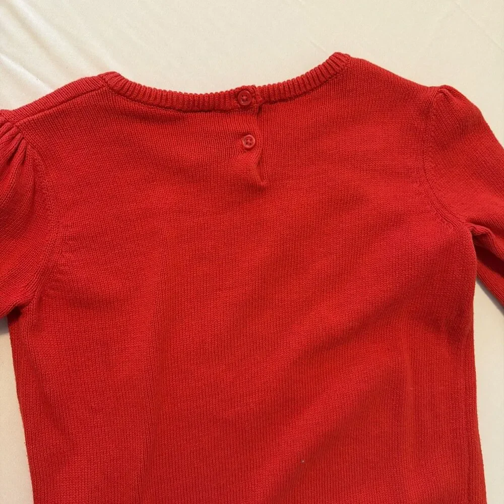 Gymboree Valentines Day Sweater Girls Sz 10 Red Knit Cat Valentine Bow Cute Love